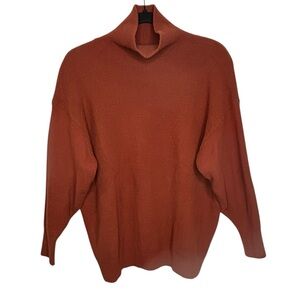 Wilfred Free Oversized Turtleneck Sweater Soft Knit Rust Orange Red Size XS